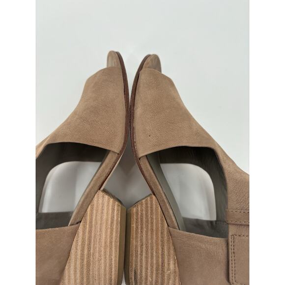 Eileen Fisher Iris Sandals Womens 8.5 Brown Leather Peep Toe Cut Out Casual Heel - Picture 11 of 15
